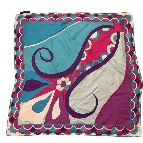 Vintage Emilio Pucci Colorful Abstract Silk Scarf - Picture 7 of 7